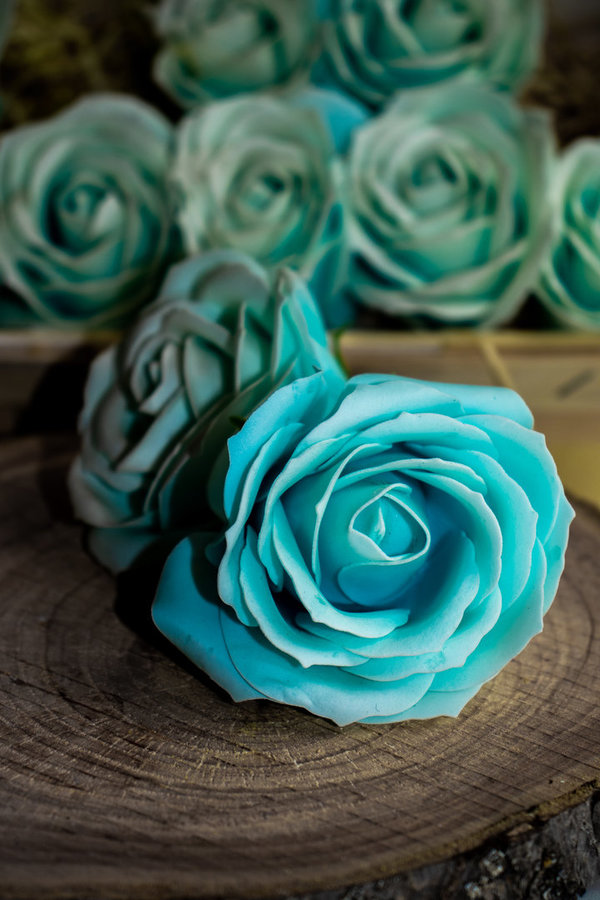 Soap Flowers "medium light-blue"